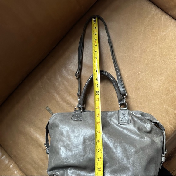 Cowboys bag grey leather messenger shoulder bag short handles work mailer unisex - Picture 14 of 16